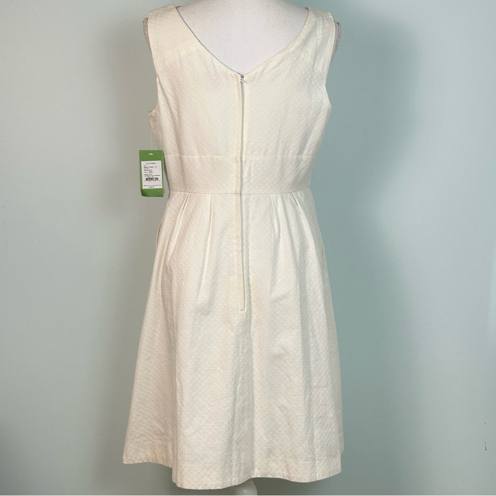 🎉HP🎉 Lilly Pulitzer Parker Resort White Textured Lattice Jacquard Dress - Picture 8 of 14